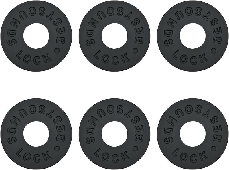 BestSounds Guitar Strap Blocks, 6PCS Premium Silicone Safety Locks (O Black) - Image 3